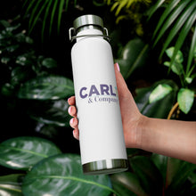 Load image into Gallery viewer, Carli &amp; Company Stylish Insulated Water Bottle | 22oz Copper Flask, Travel Mug, Fitness Bottle, Eco-Friendly Hydration
